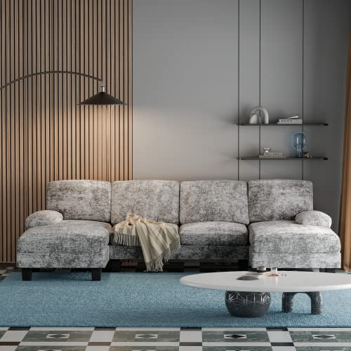 Flamaker U-Shaped Convertible Sectional Sofa - Grey