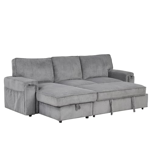 LUMISOL 96" Convertible L-Shaped Sleeper Sofa