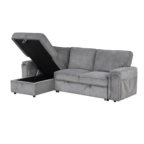 LUMISOL 96" Convertible L-Shaped Sleeper Sofa