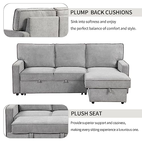 LUMISOL L-Shaped Convertible Sleeper Sofa Bed