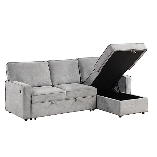 LUMISOL L-Shaped Convertible Sleeper Sofa Bed