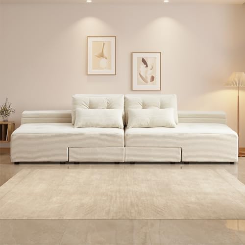 ATUMON Convertible Oversized Corduroy Sleeper Sofa