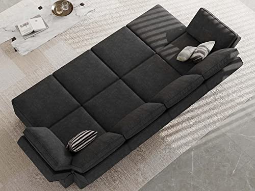 Belffin Black Modular Convertible Sleeper Sectional Sofa