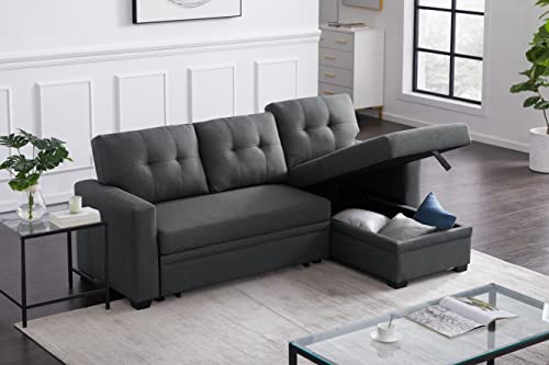 Reversible L-Shape Sleeper Sofa with Storage