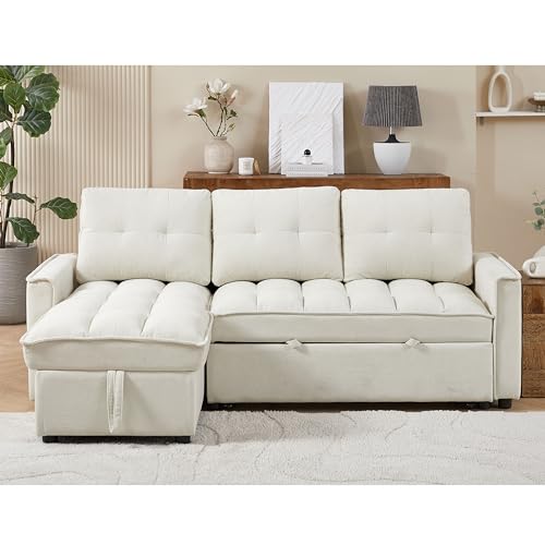 78.75" L-Shaped Sleeper Sectional Sofa with Storage