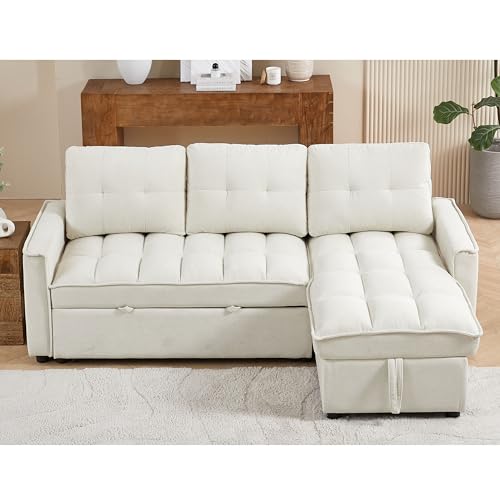 78.75" L-Shaped Sleeper Sectional Sofa with Storage