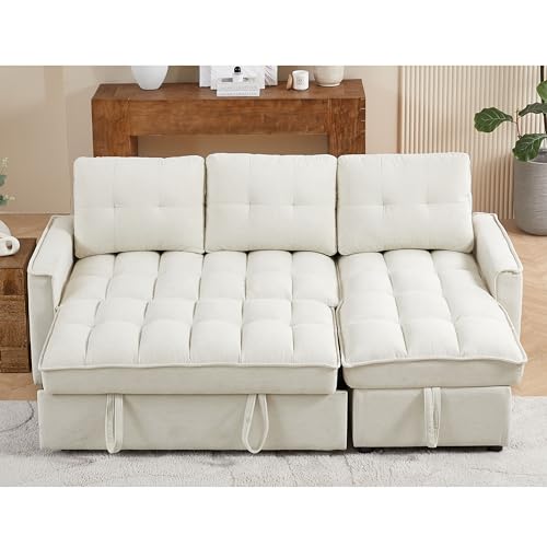 78.75" L-Shaped Sleeper Sectional Sofa with Storage