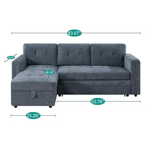 Naomi Home Lily L-Shaped Sleeper Sofa with USB