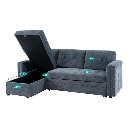 Naomi Home Lily L-Shaped Sleeper Sofa with USB