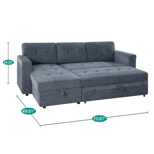 Naomi Home Lily L-Shaped Sleeper Sofa with USB