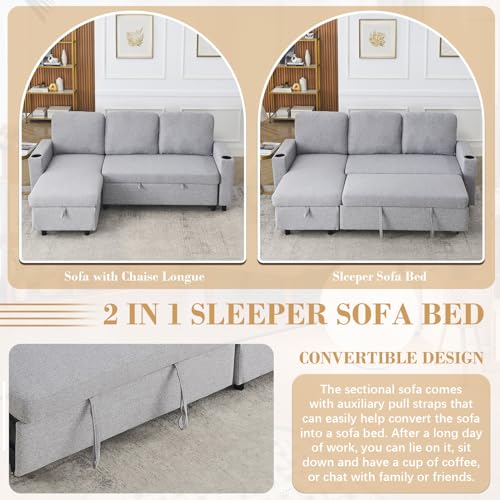 Light Grey L-Shaped Modular Sofa with Chaise