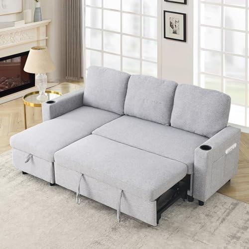 Light Grey L-Shaped Modular Sofa with Chaise