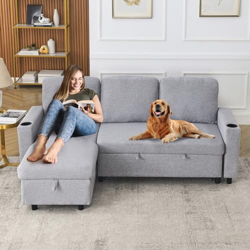 Light Grey L-Shaped Modular Sofa with Chaise