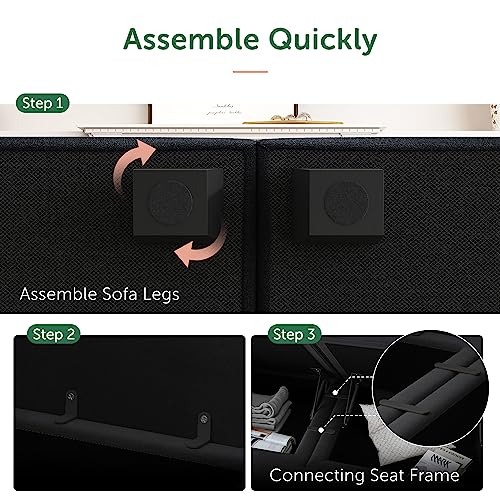Oversized U-Shaped Modular Sofa with Storage Ottoman