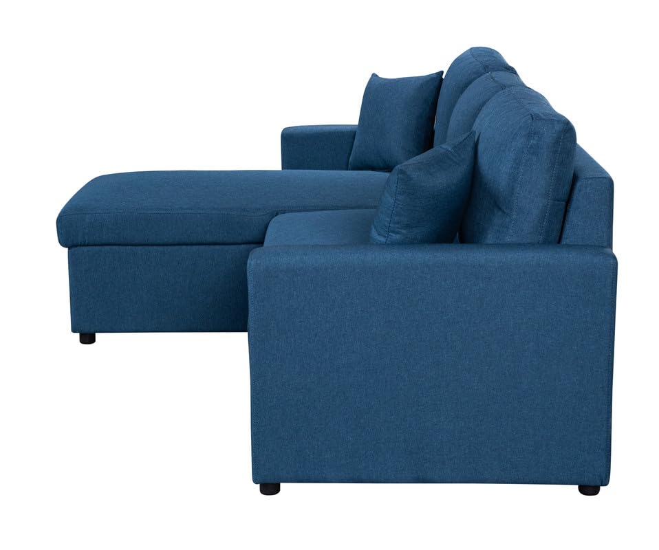 Fransoul 82" L-Shaped Convertible Sleeper Sofa - Black
