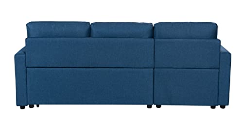 Fransoul 82" L-Shaped Convertible Sleeper Sofa - Black