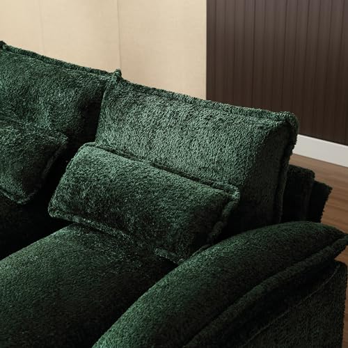 Emerald Green U-Shaped Modular Sectional Sofa