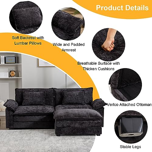 Modern 85.8" Sectional Couch with Chaise