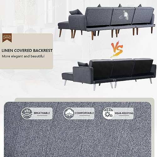 NOBLEMOOD L-Shaped Sleeper Sectional Sofa