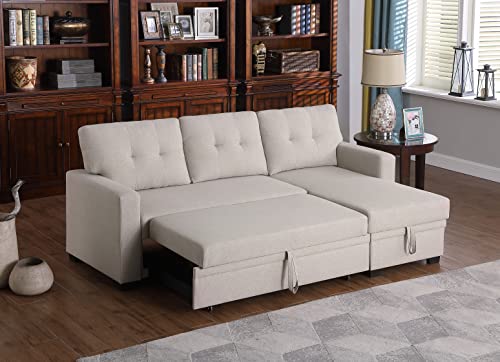 RITSU Convertible L-Shape Sofa Bed with Storage