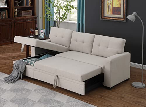 RITSU Convertible L-Shape Sofa Bed with Storage