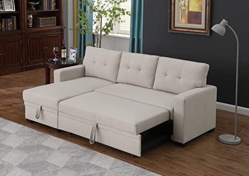 RITSU Convertible L-Shape Sofa Bed with Storage