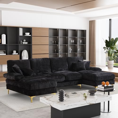 Chenille U-Shaped 4-Seat Sectional Sofa Set