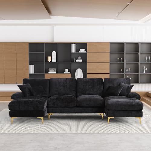 Chenille U-Shaped 4-Seat Sectional Sofa Set