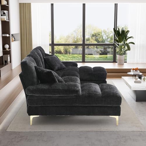 Chenille U-Shaped 4-Seat Sectional Sofa Set