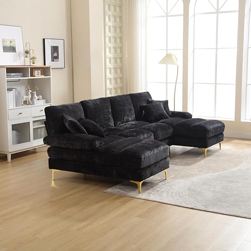 Chenille U-Shaped 4-Seat Sectional Sofa Set
