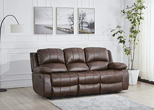 Betsy 2PC Brown Leather Recliner Sofa Set