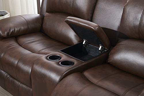 Betsy 2PC Brown Leather Recliner Sofa Set