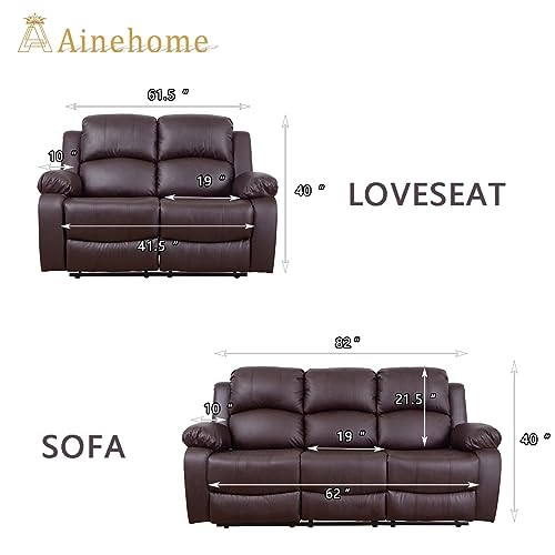 Ainehome Luxury Recliner Sofa and Loveseat Set