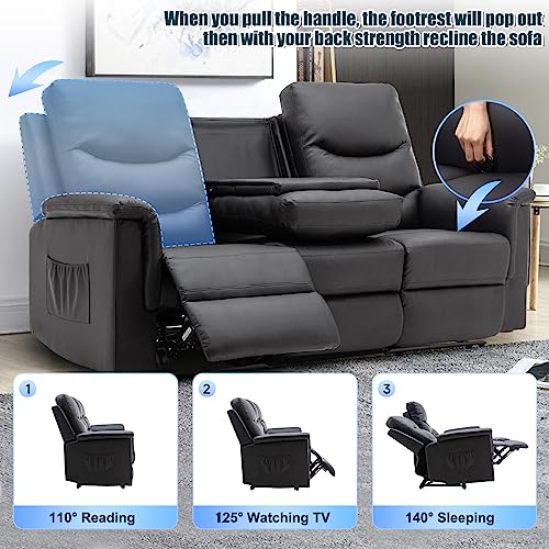 Consofa 3-Seater Reclining Sofa with Cup Holders
