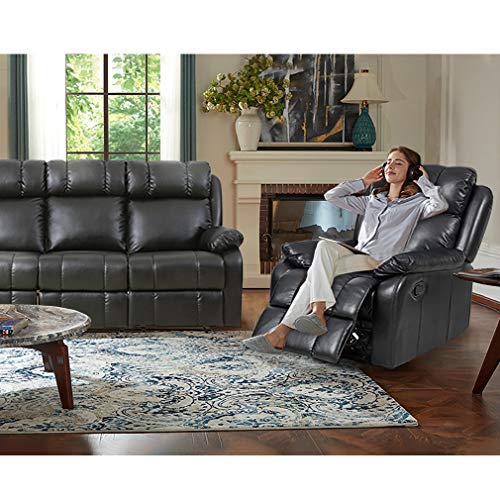 Comfortable Black Recliner Sofa for Home Theater