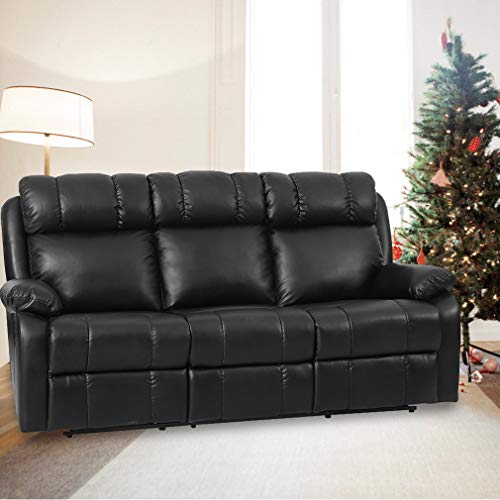 Comfortable Black Recliner Sofa for Home Theater