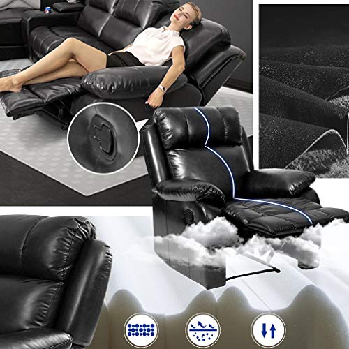 Comfortable Black Recliner Sofa for Home Theater