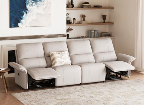 Belffin Beige 4-Seater Recliner Sofa for Living Room