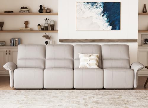 Belffin Beige 4-Seater Recliner Sofa for Living Room