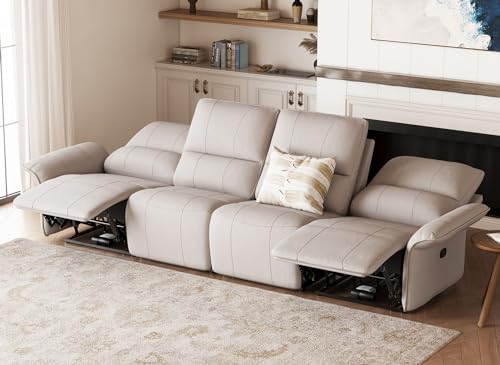 Belffin Beige 4-Seater Recliner Sofa for Living Room