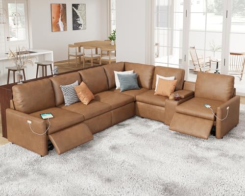 AMERLIFE Electric Reclining Sectional Sofa with Console