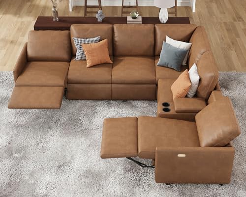AMERLIFE Electric Reclining Sectional Sofa with Console