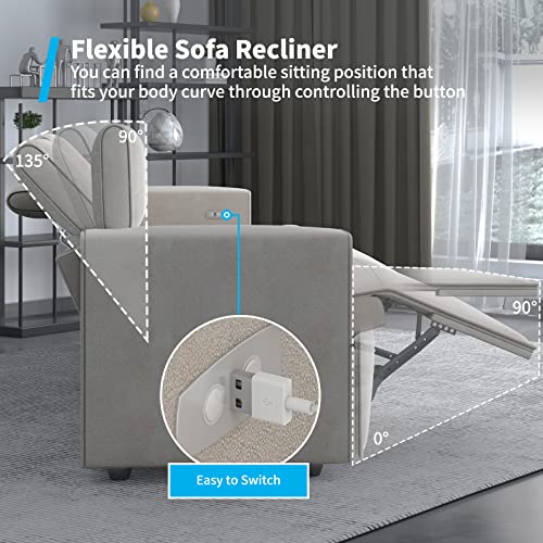 CECER Electric Reclining Sofa with USB Charging