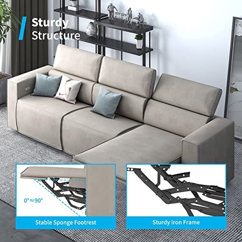 CECER Electric Reclining Sofa with USB Charging