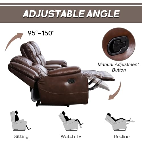 EBELLO Brown Leather Recliner Sofa Set