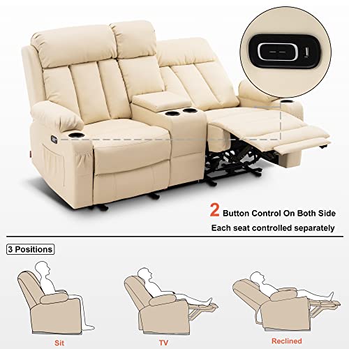 MCombo Electric Reclining Loveseat with Heat & Massage