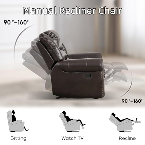 Chocolate Brown Faux Leather Reclining Loveseat with Cup Holders