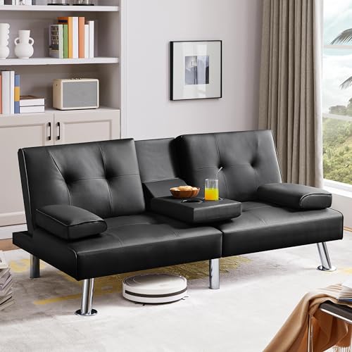 Yaheetech Adjustable Convertible Sofa Bed - Black