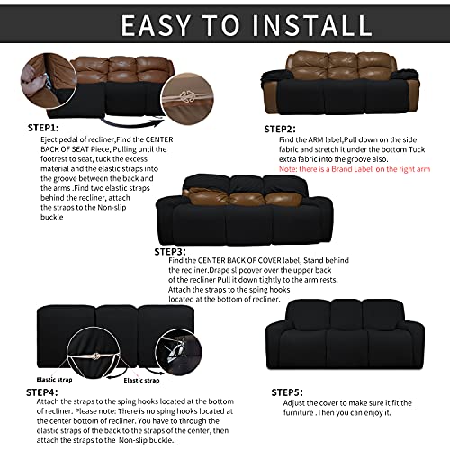 Waterproof PU Leather Recliner Sofa Slipcover Set