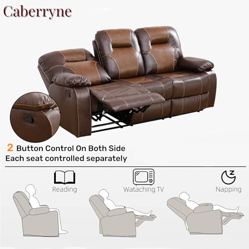 Caberryne Brown Leather Recliner Sofa Set